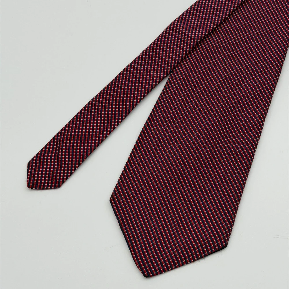 Brooks Basics Silk Tie Mens Red Woven Made In USA Classic 3.75